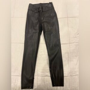 Zara Black Faux Leather Pants - Size Small